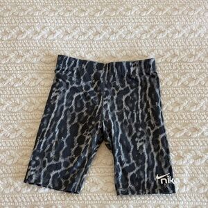 Nike Women's Black and White Animal Print Bike Shorts